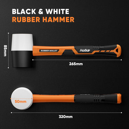 Gummihammer Schwarz Weiß Allround Groß Indoor Outdoor 50mm