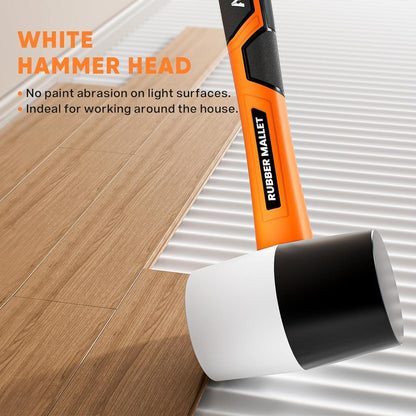 AojSup Gummihammer Schwarz Weiß Allround Groß 50mm für Innen & Außen