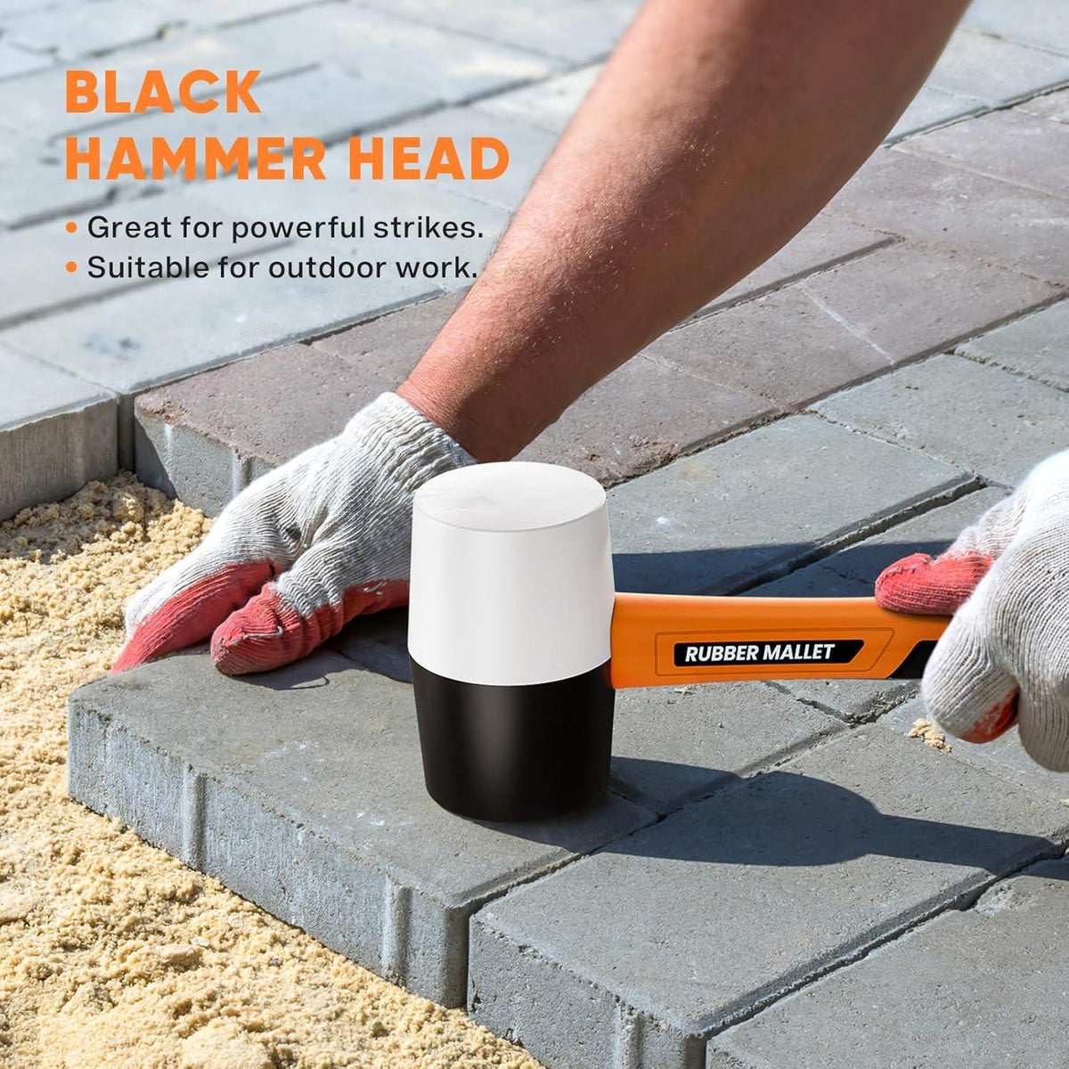 Gummihammer Schwarz Weiß Allround Groß 50mm Rutschfester Griff