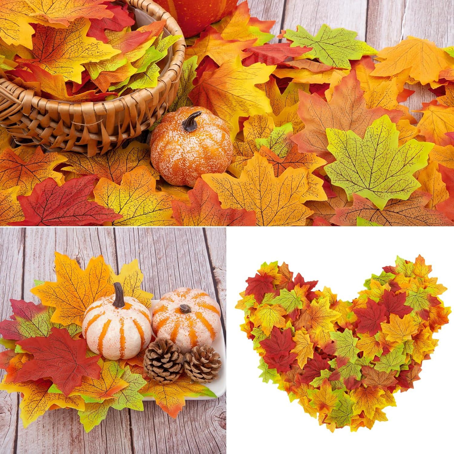 500 Stück Künstliche Ahornblätter Herbst Deko Thanksgiving Weihnachtsdekoration