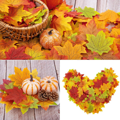 500 Stück Künstliche Ahornblätter Herbst Deko Thanksgiving Weihnachtsdekoration