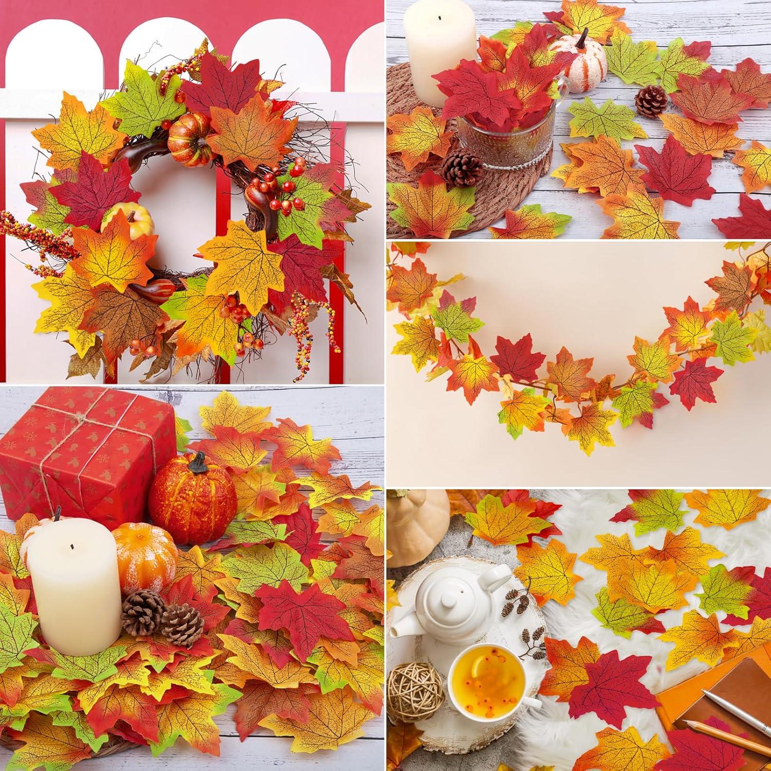 500 Stück Künstliche Ahornblätter Herbst Deko Thanksgiving Weihnachten