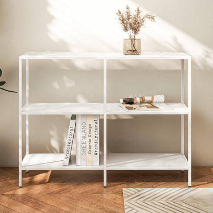 Konsolentisch Metall 3 Ablageflächen Weiß 100x30x80cm Elegant & modern