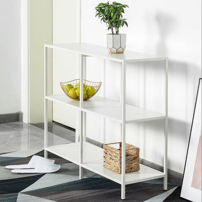 Konsolentisch Metall 3 Ablageflächen Weiß 100x30x80cm Elegant & modern