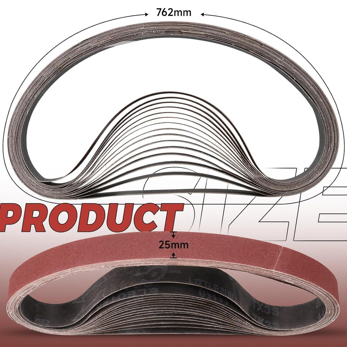 Schleifbänder 25x762 mm Körnung 100 (15 Stück)