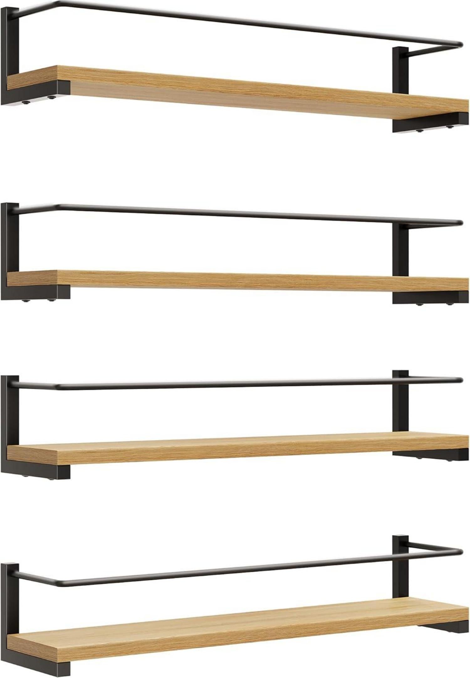 Küchenregal Gewürzregal Hängend Kiefernholz Organizer 40x9cm