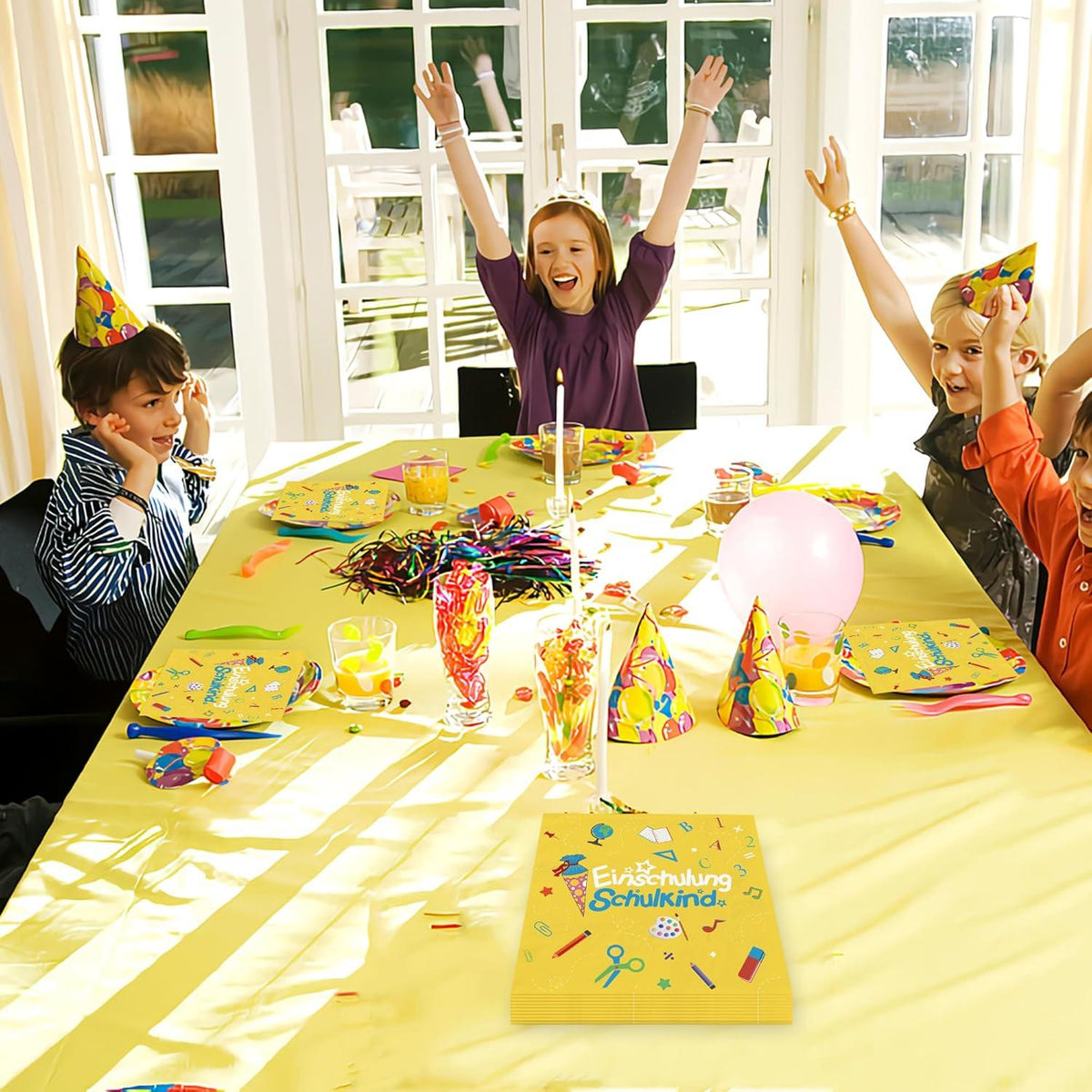 Servietten Einschulung Schulanfang Deko ABC 3-lagig Schulkind 40 Stück