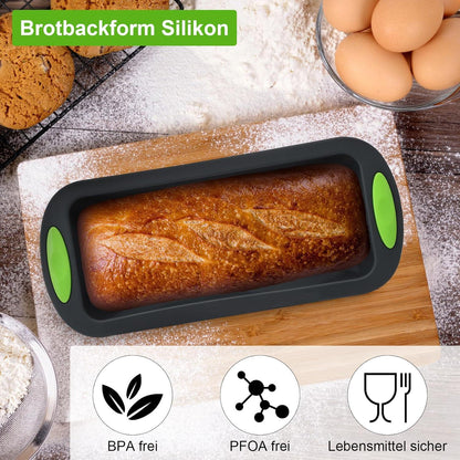 Silikon Brotbackform Kastenform Antihaft 28x12x6.5cm Grau