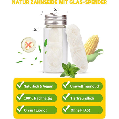 Nachhaltige Zahnseide 2x30m Natur Dental Floss im