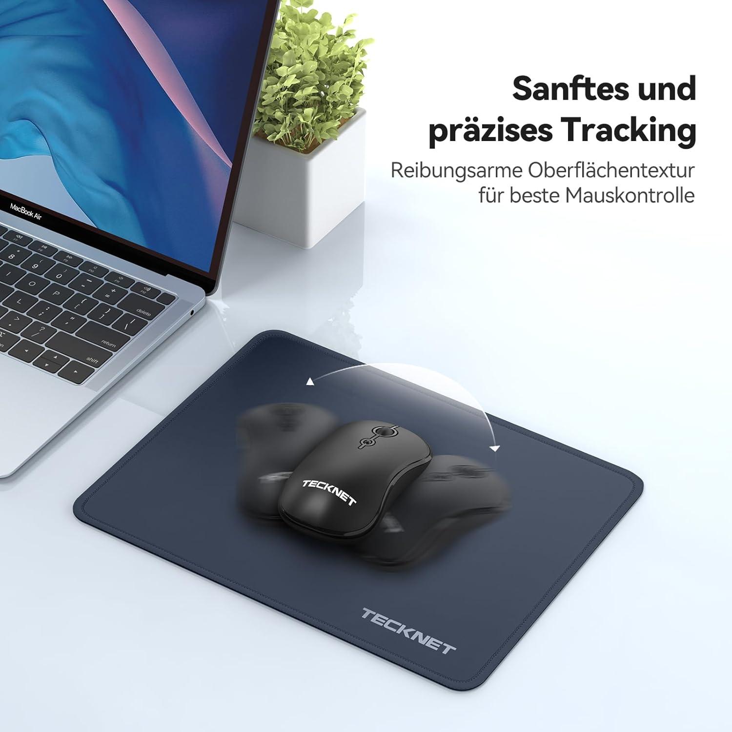 TECKNET Mauspad 280x210 mm Gaming Mousepad wasserdicht rutschfest für PC Büro
