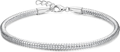 Silber Armband 925 DIY Charm Armband mit Anhängern Verstellbare