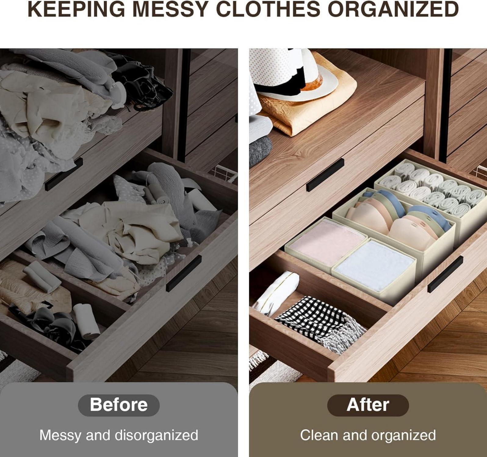 Schubladen Organizer Aufbewahrungsbox Stoff 8er Set für Kleiderschrank