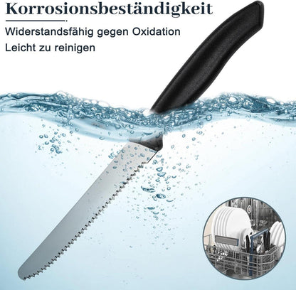 Frühstücksmesser Set 12-teilig Tafelmesser Wellenschliff Spülmaschinenfest