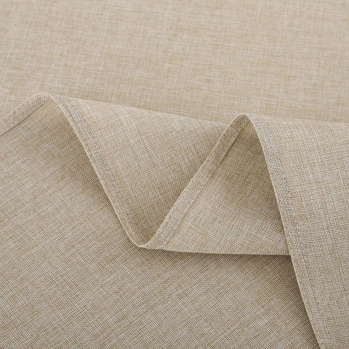 Runde Tischdecke Leinenoptik Beige 100cm – Abwaschbar & Wasserabweisend