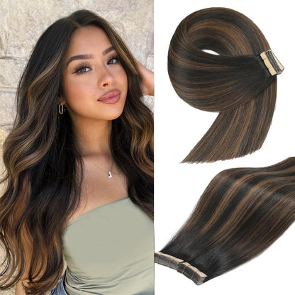 Echthaar Tape Extensions Goldbraun 60cm (24 Zoll)