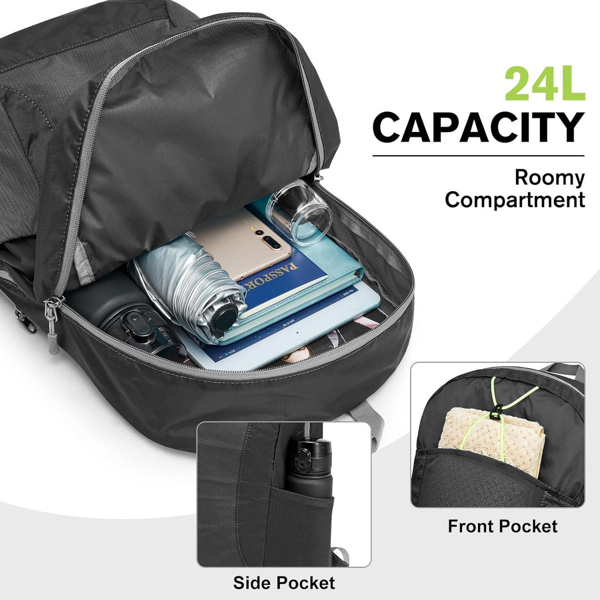 G4Free Faltbarer Leichter Rucksack 25L Wasserdicht Wanderrucksack