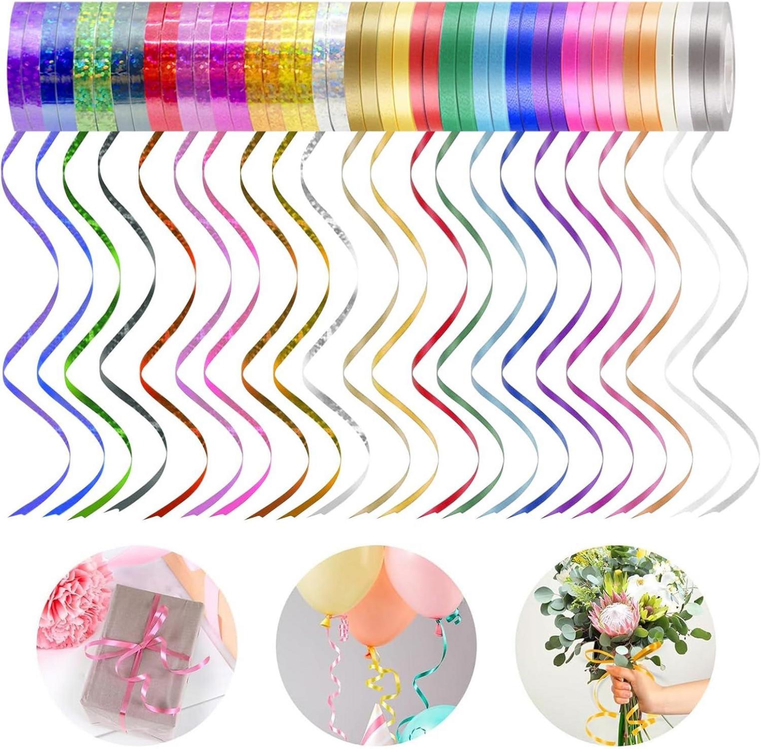 44er Set Ringelband Geschenkband 5MM X 10M - Florist Deko Luftballon