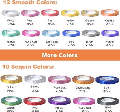 44er Set Ringelband Geschenkband 5MM x 10M für Luftballons Deko