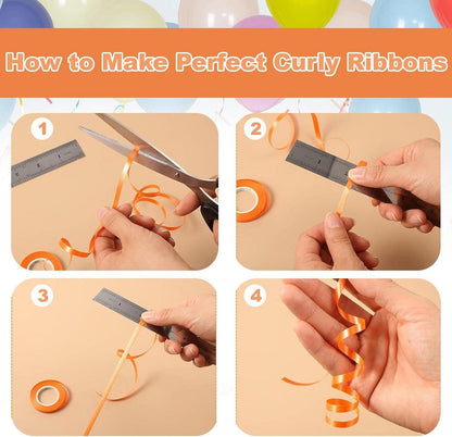 Ringelband Geschenkband Set 44 Rollen 5MM X 10M Luftballon Deko Kit