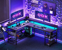 ODK Gaming Schreibtisch LED Steckdosen USB Ladeanschlüssen