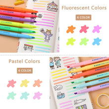 YOSKAEDI Textmarker Set 12 Farben No Bleed Bibel Marker