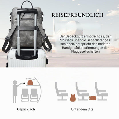 Rucksack Damen Laptopfach 15,6 Zoll Wasserdicht Business in Lederoptik