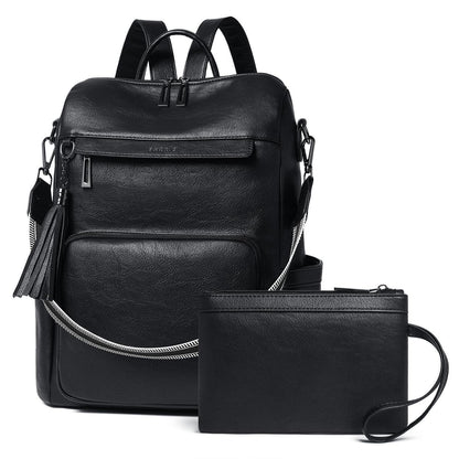 Rucksack Damen Laptopfach 15,6 Zoll Wasserdicht Business in Lederoptik