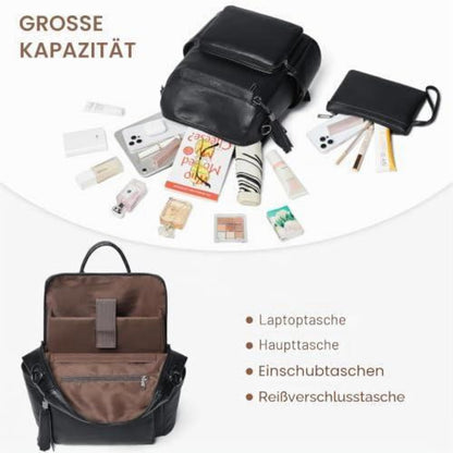 Rucksack Damen Laptopfach 15,6 Zoll Wasserdicht Business in Lederoptik