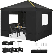 Faltpavillon 3x3m Schwarz Wasserdicht Stabil Winterfest Gazebodjury