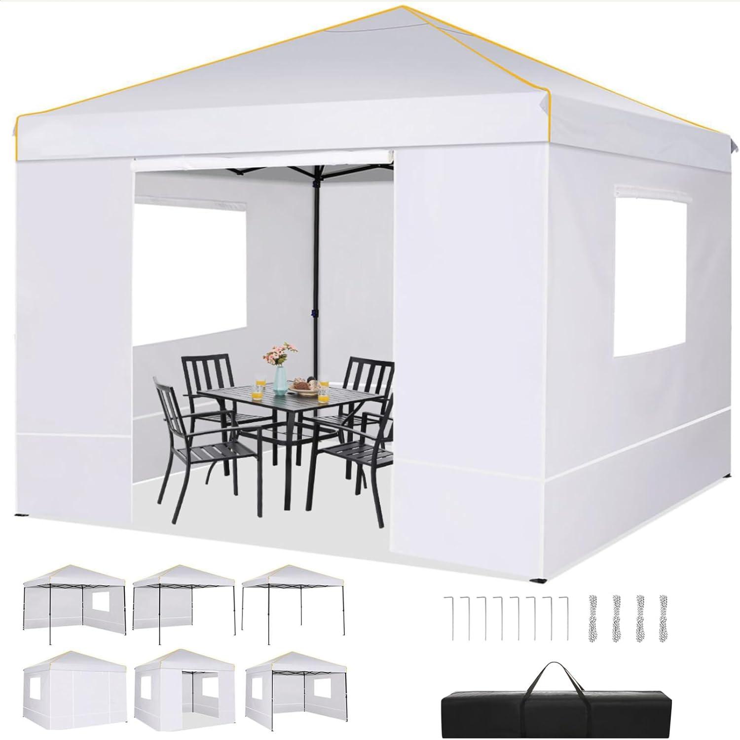 Faltpavillon 3x3m Wasserdicht Stabil mit Seitenwänden Anti-UV