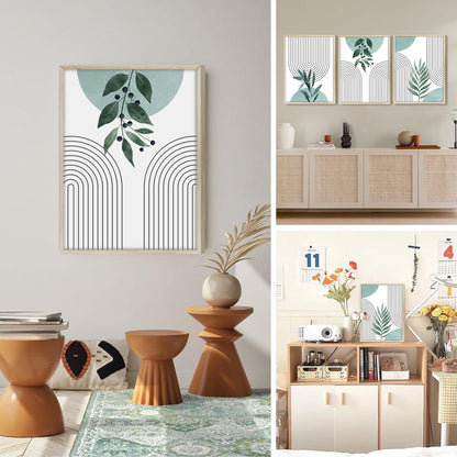 Salbeigrüne Boho Bilder mit Rahmen - Nordische Minimale