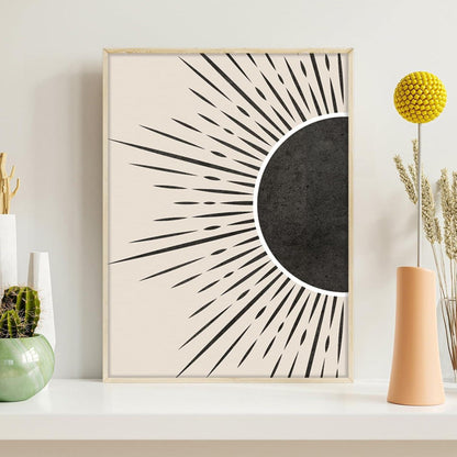 Hyidecorart Sonne Mond Boho Bilder Holzrahmen Wohnzimmer Schlafzimmer Küche Büro Badezimmer