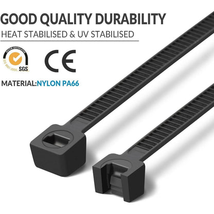 35,6 cm Kabelbinder Schwarz – 200 Stück, 34 kg Zugfestigkeit