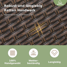 Rattan Gartenmöbel Set 6 Stühle mit Tisch Wetterfest