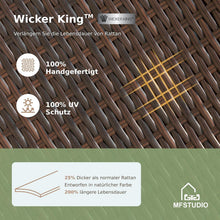 Rattan Gartenmöbel Set mit Tisch und 6 Stühlen, Wetterfest