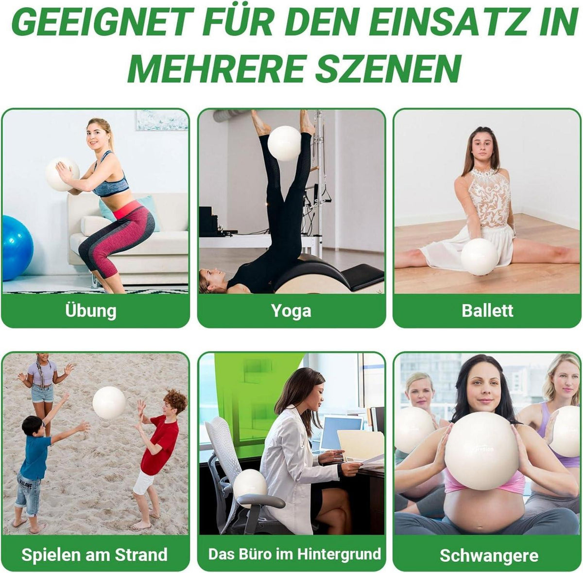 Pilates Ball Kleiner Gymnastikball 25cm Yoga Ball Weiß Anti-Burst bis