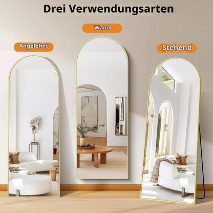 Großer Standspiegel 192x85 cm mit Goldrahmen