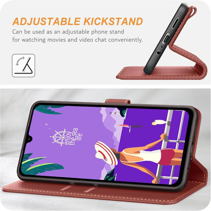 Samsung Galaxy A15 / A15 5G Handyhülle Leder Klapphülle Braun