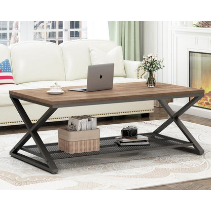 Couchtisch Holz mit Stauraum, rechteckig 120x60 cm, Eiche