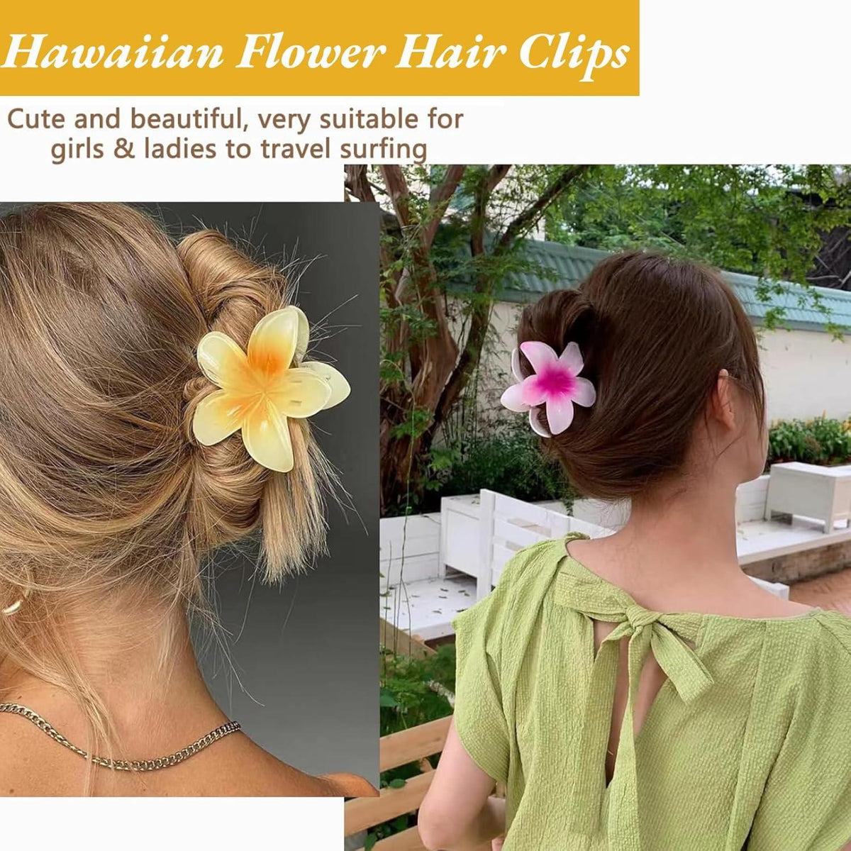 6 Stück Blumen-Haarklammern Acryl Haarspangen Damen Hair