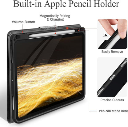 iPad Pro 11 Zoll M4 Hülle PU Leder Stifthalter Grau