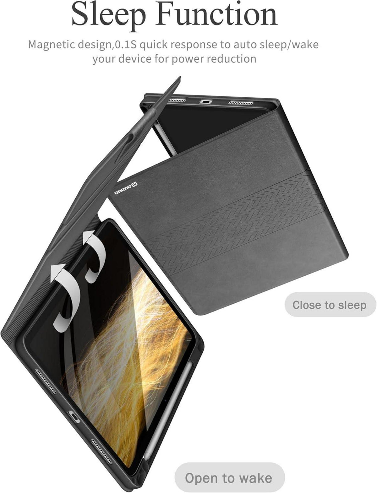 iPad Pro 11 Hülle M4 2024 Grau Stifthalter PU Leder Python