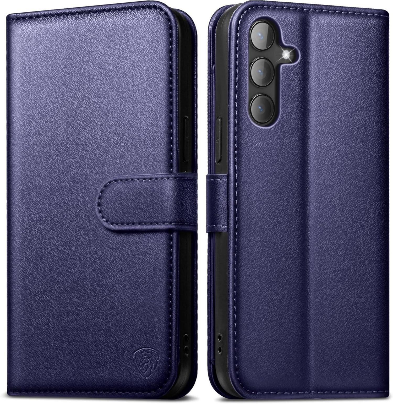 Samsung Galaxy S24 Handyhülle 5G Leder Wallet Case Blau