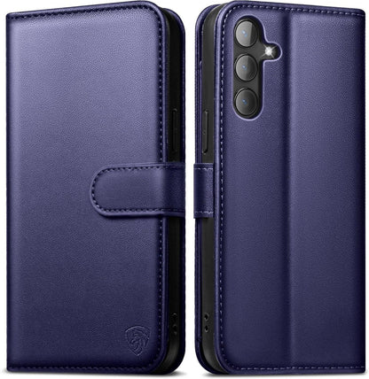 Samsung Galaxy S24 Handyhülle 5G Leder Wallet Case Blau