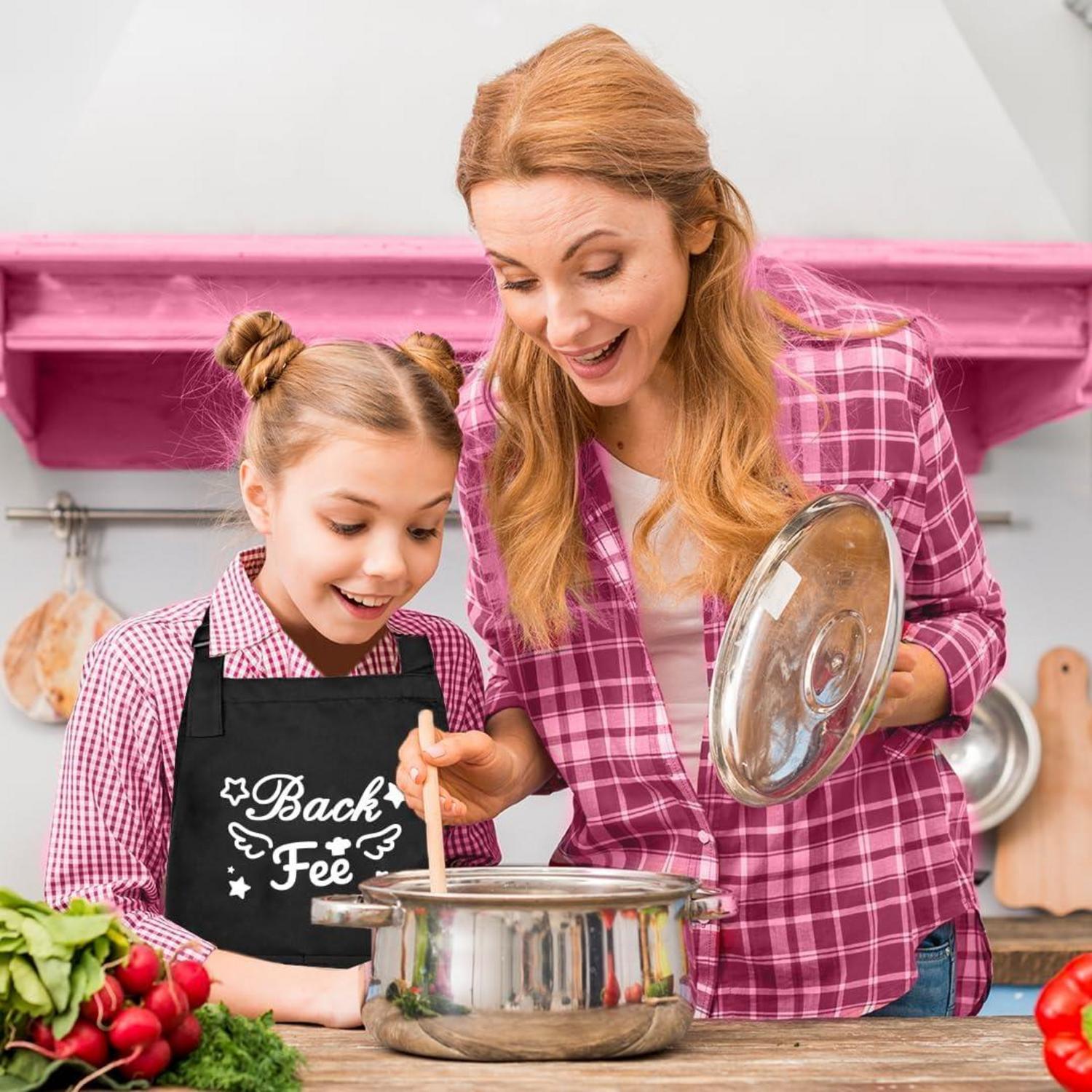 FUKPO Kinderschürze Mädchen Baumwolle Schule Kochen Malen Back Grillschürze