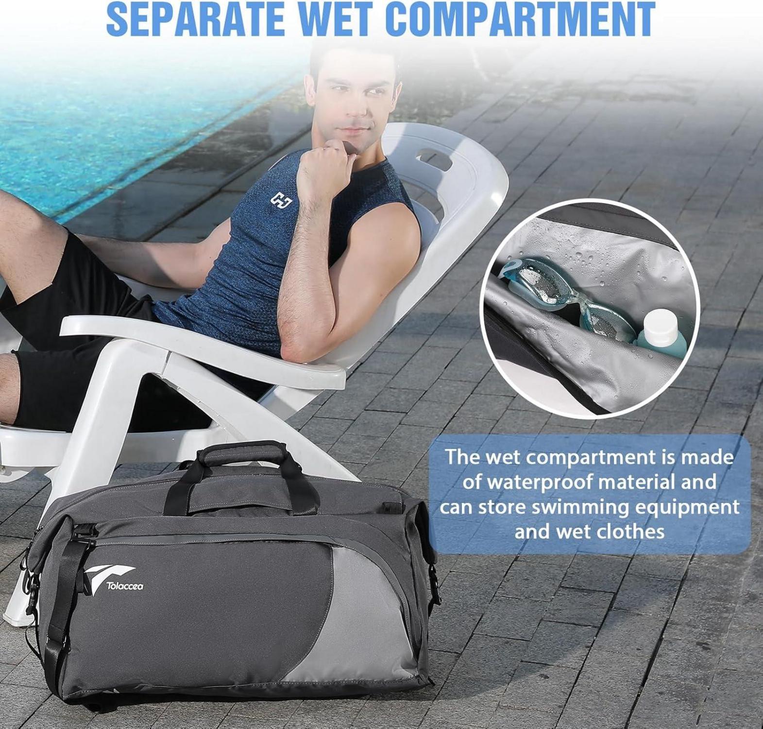 Großer Sportrucksack 54L mit Schuh- und Nassfach für Fitness und Reise