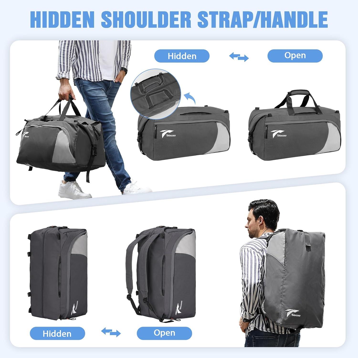 Großer Sportrucksack 54L mit Schuh- und Nassfach für Fitness und Reise
