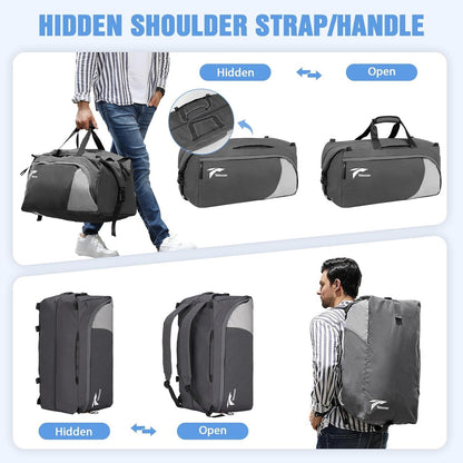 Großer Sportrucksack 54L mit Schuh- und Nassfach für Fitness und Reise