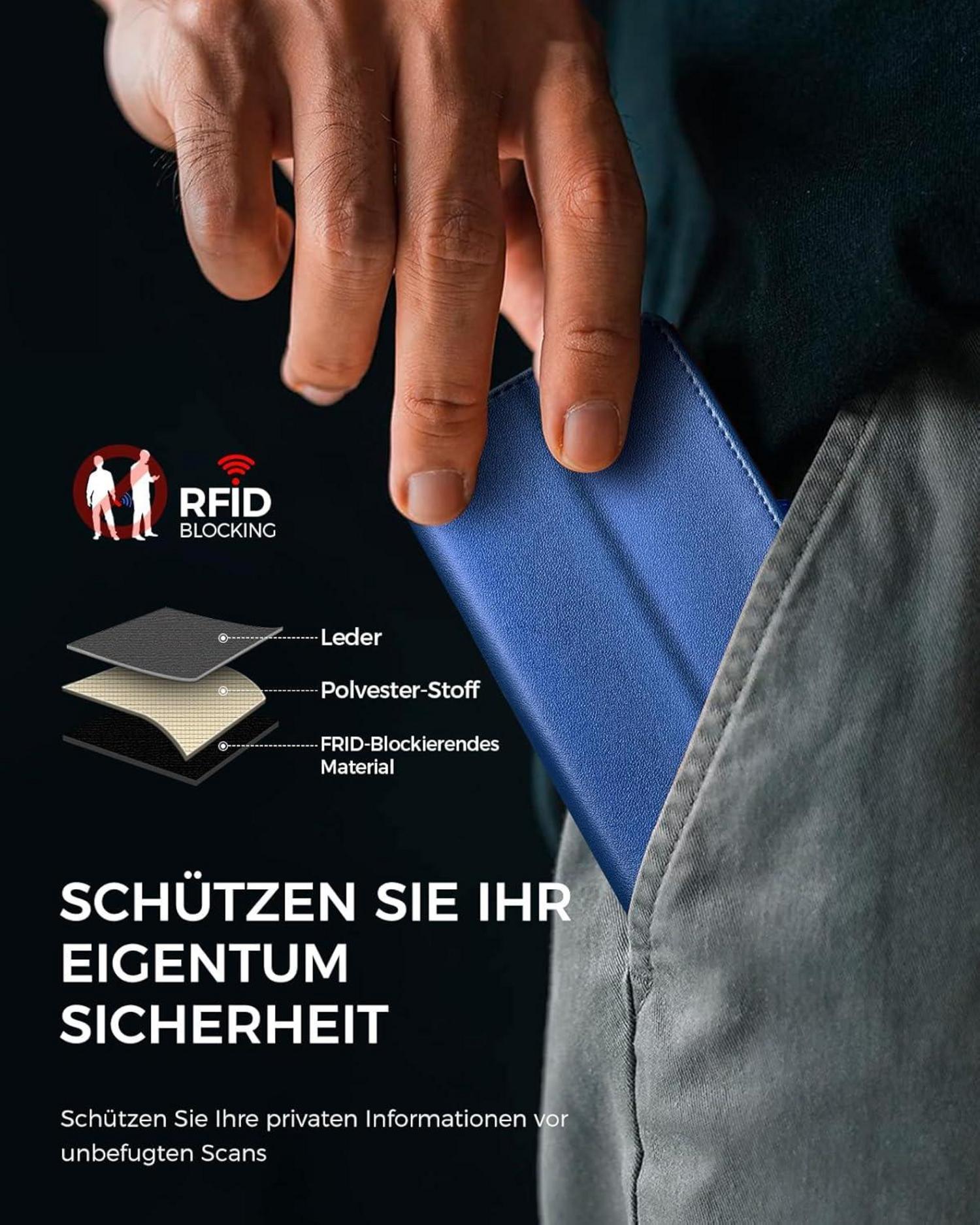 EASDNB Samsung Galaxy S24 5G Handyhülle Wallet Premium Leder Königsblau