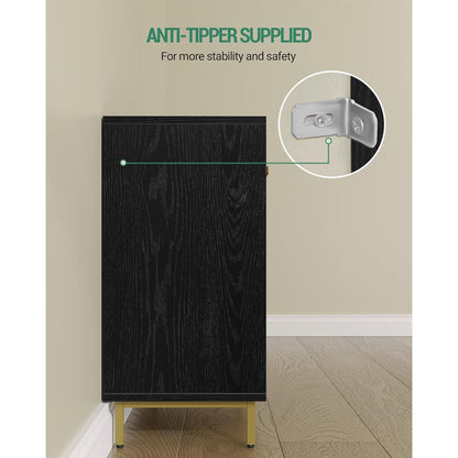 Schwarzer Badezimmerschrank mit 2 Türen & verstellbarem Regal